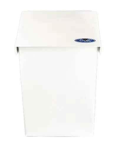 Poubelle murale pour serviettes sanitaire en acier blanc