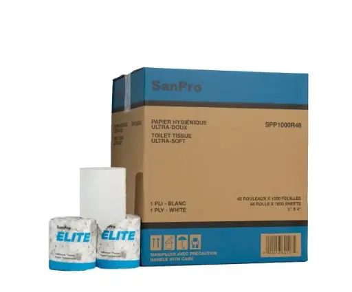 SanPro® Elite Papier hygiénique en rouleau standard 1 pli 1000 feuilles 48/Cs